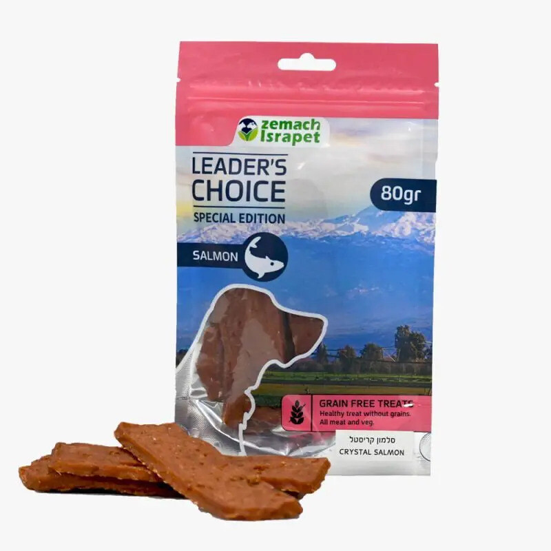 לידר צויס חטיף סלמון קריסטל 80 גרם Leaders Choice