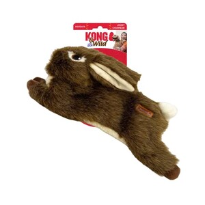 צעצוע לכלב KONG Wild מילוי נמוך – ארנב – צעצוע קטיפה עמיד עם מצפצף – מלית מינימלית בפחות בלגן – צעצוע לעיסה רך לכלבים קטנים, בינוניים וגדולים