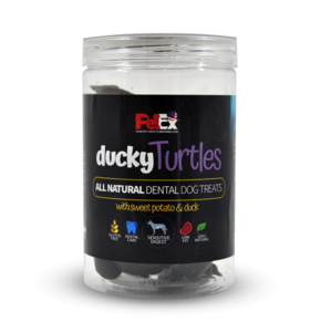 פטקס חטיף דנטלי צב במילוי ברווז לכלב 250 גר Petex dental ducky turtles