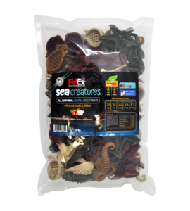 יצורי ים - חטיף דנטלי לכלבים- עם בטטה ובשר עוף אמתי במשקל של 1 ק"ג