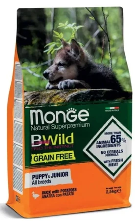 מונג' ביווילד ללא דגנים ברווז גורים 2.5 ק"ג