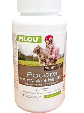 pilou אבקה נגד פרעושים וקרציות