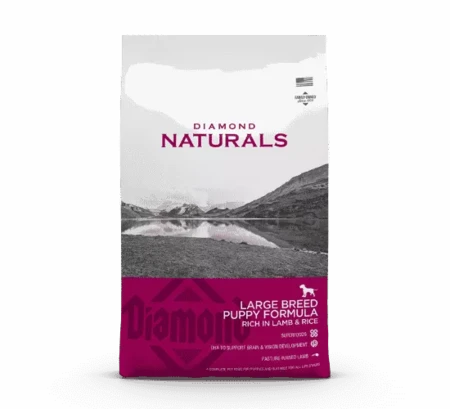 דיימונד נטורלס לגורי כלבים מגזעים גדולים - עשיר בטלה ואורז - 15 ק"ג