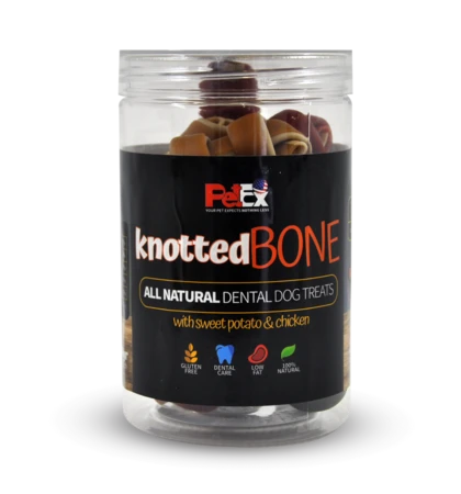 פטקס חטיף דנטלי עצם קשר לכלב 250 גרם Petex knotted bone