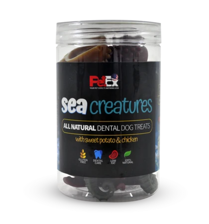 פטקס חטיף דנטלי יצורי ים לכלב 250 גרם Petex dental sea creatures