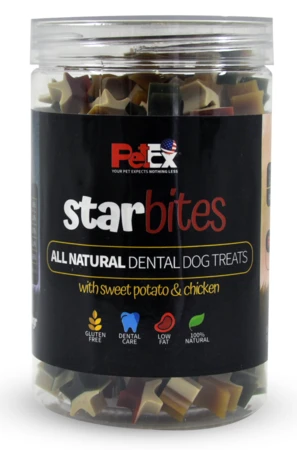נגיסי כוכב פטקס חטיף דנטלי לכלב 350 גרם Petex dental star bites