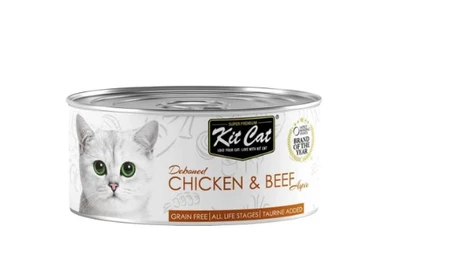 מעדן עוף ובקר לחתולים 80 גרם קיט קט Kit cat