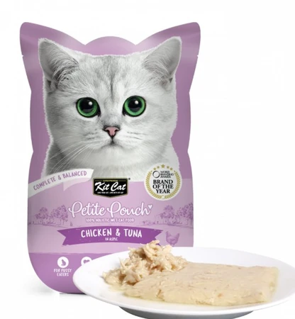 קיט Cat Petite Pouch עוף וטונה שלם ומאוזן באספיק